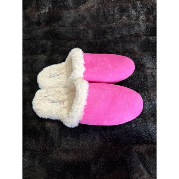 Issac Mizrahi Live! Microsuede Classic Slipper with Faux Fur Pink 11 - Picture 1 of 4